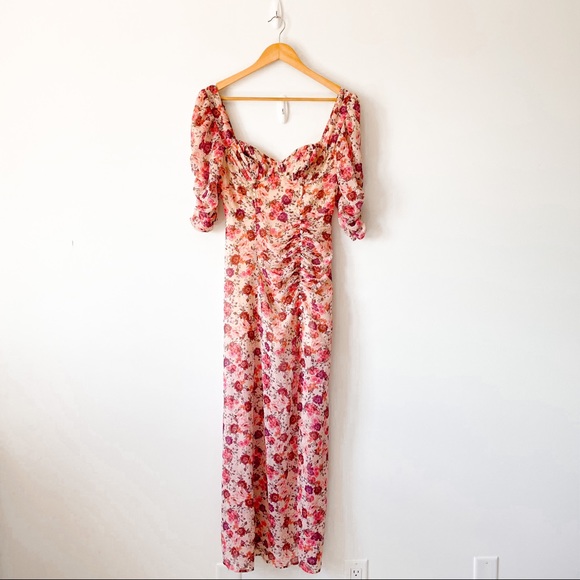 SOLD For Love & Lemons Evie Floral Maxi Dress in Tearose Sz S - Picture 6 of 13